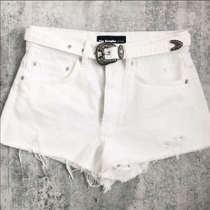 The Kooples western belted Jean cut off shorts